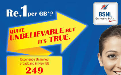 bsnl offered one rupee per gb
