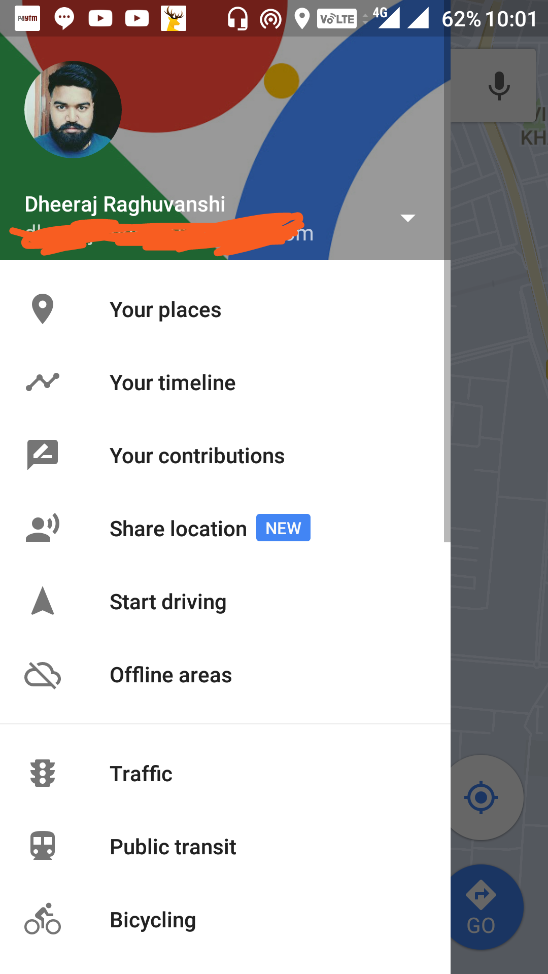 how to get or share real time location on google maps